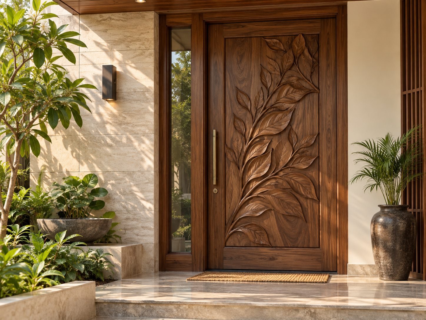 Made-to-order carved main entrance door