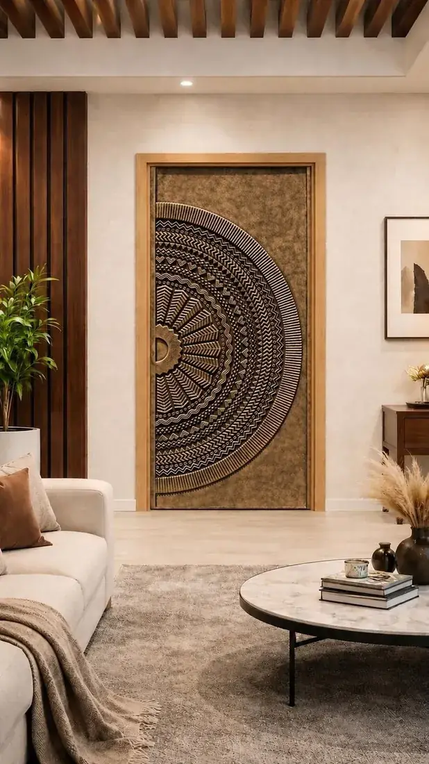 Orbit — Sculpted half-mandala door