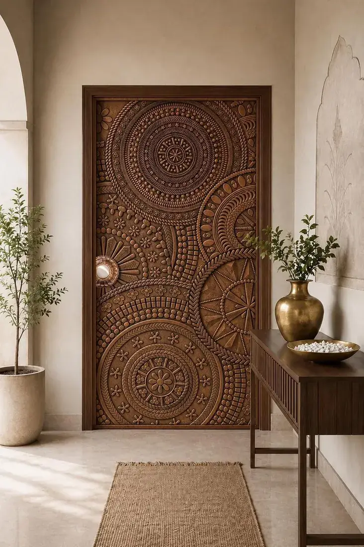 Yantra — Geometric relief door