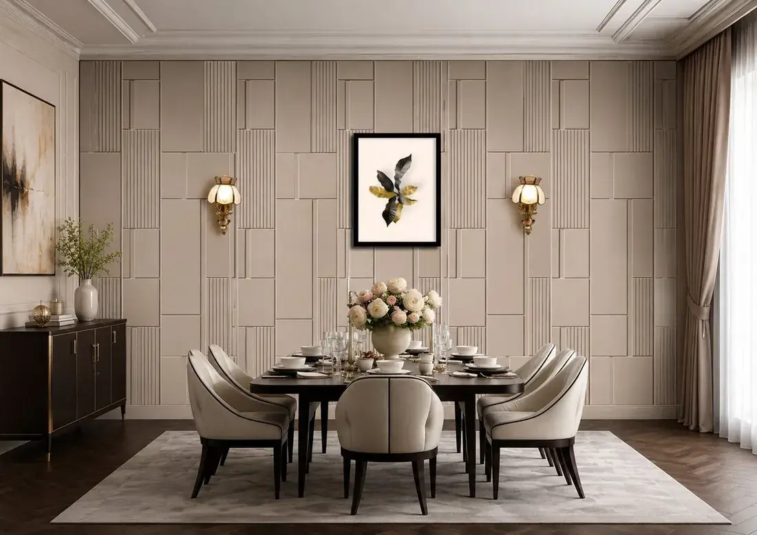 Lattice — Quiet geometric dining wall