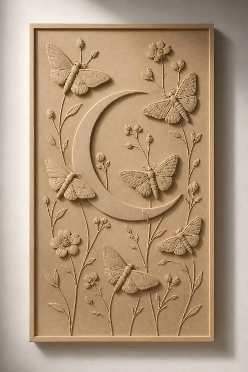 Nocturne — Crescent with orbiting moths