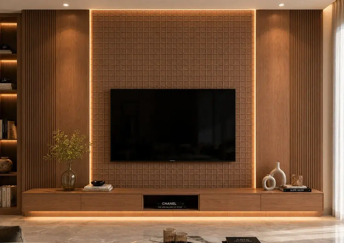 Monolith — Textured media-wall surface