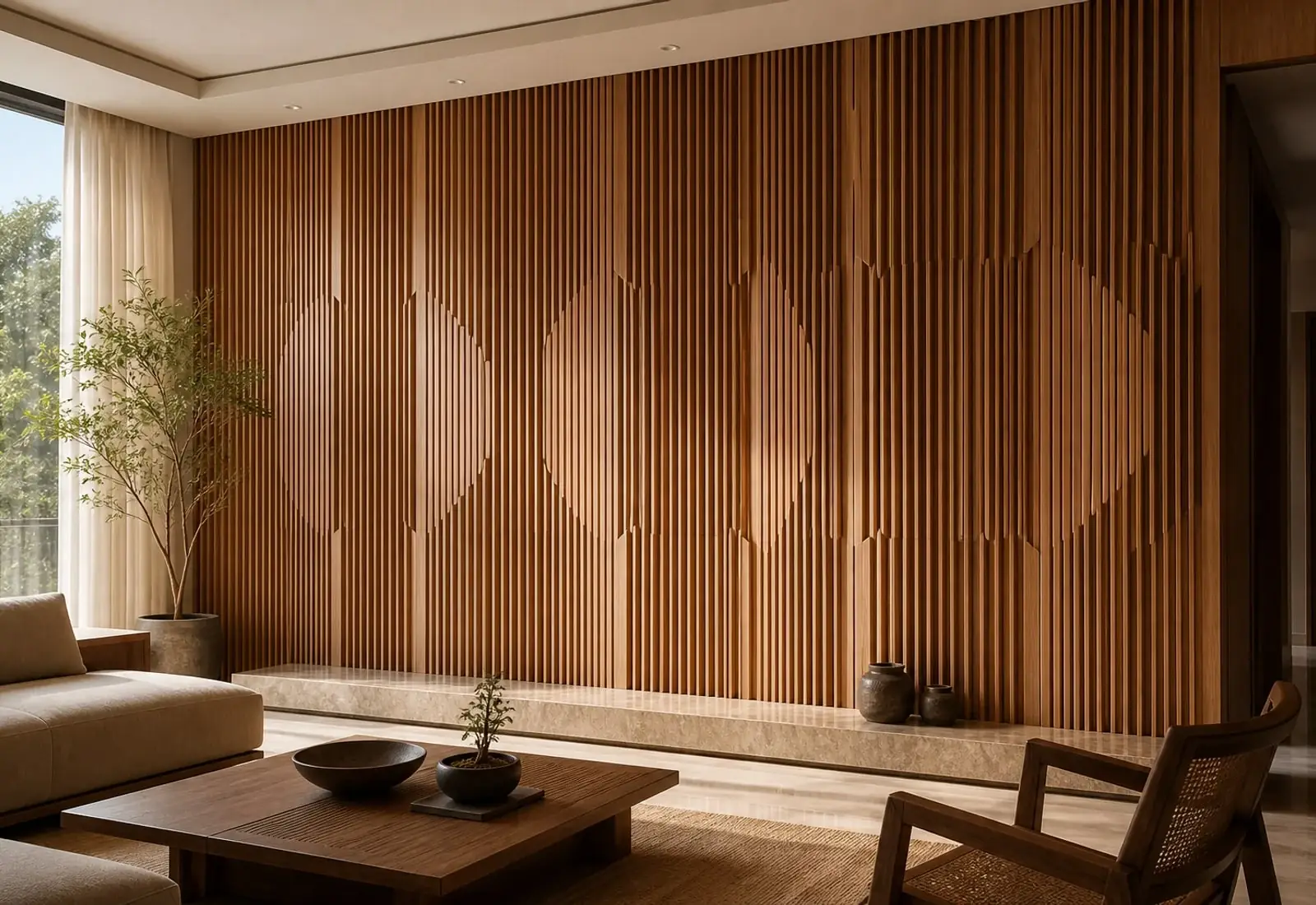 Stria — Convex and concave striated fluting