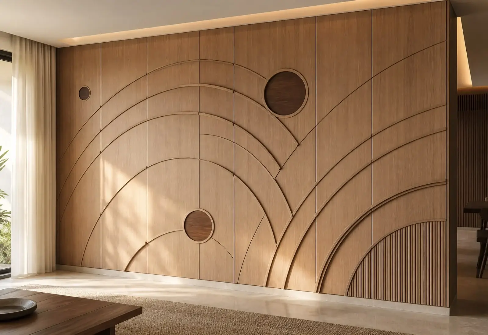 Caelum — Sweeping arcs and circular insets