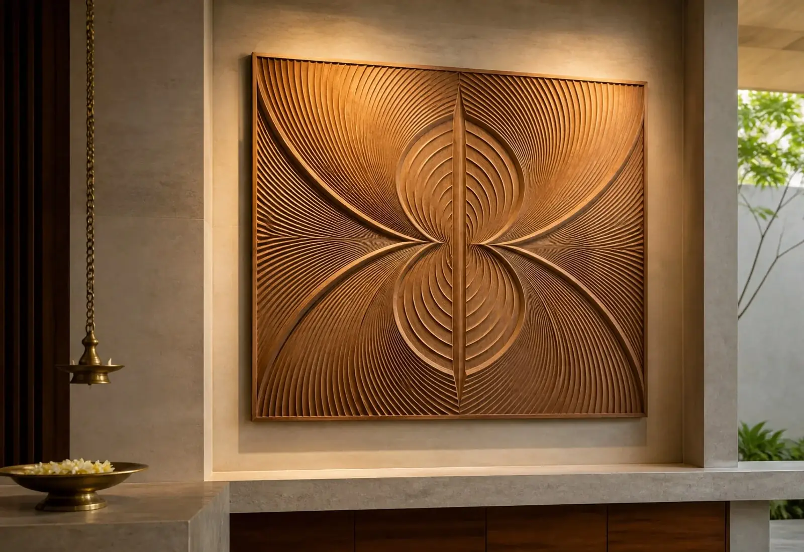 Advaita — Mirrored arcs resolving into one axis