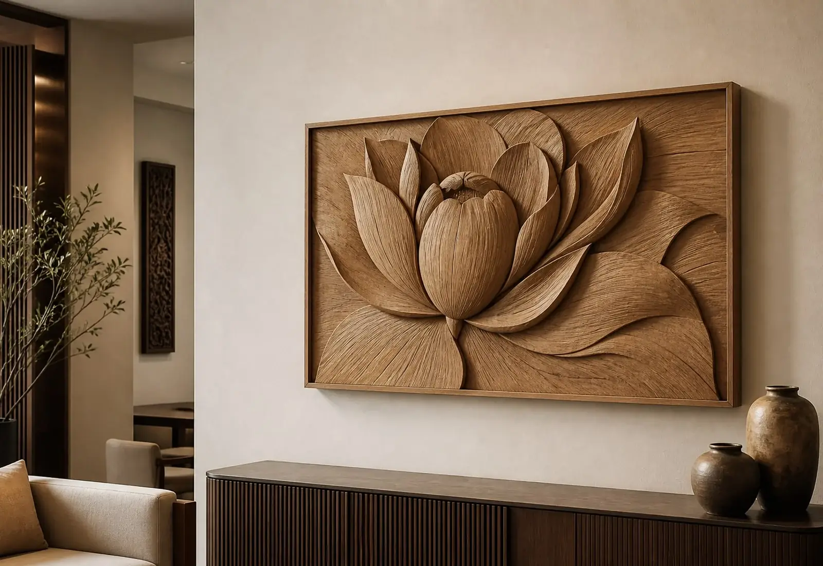 Alba — Oversized opening floral relief