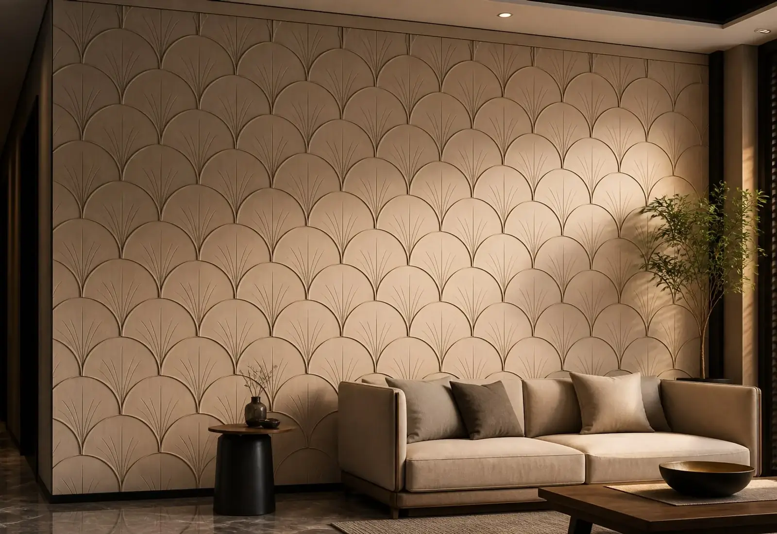 Scallop — Overlapping pressed fan shapes