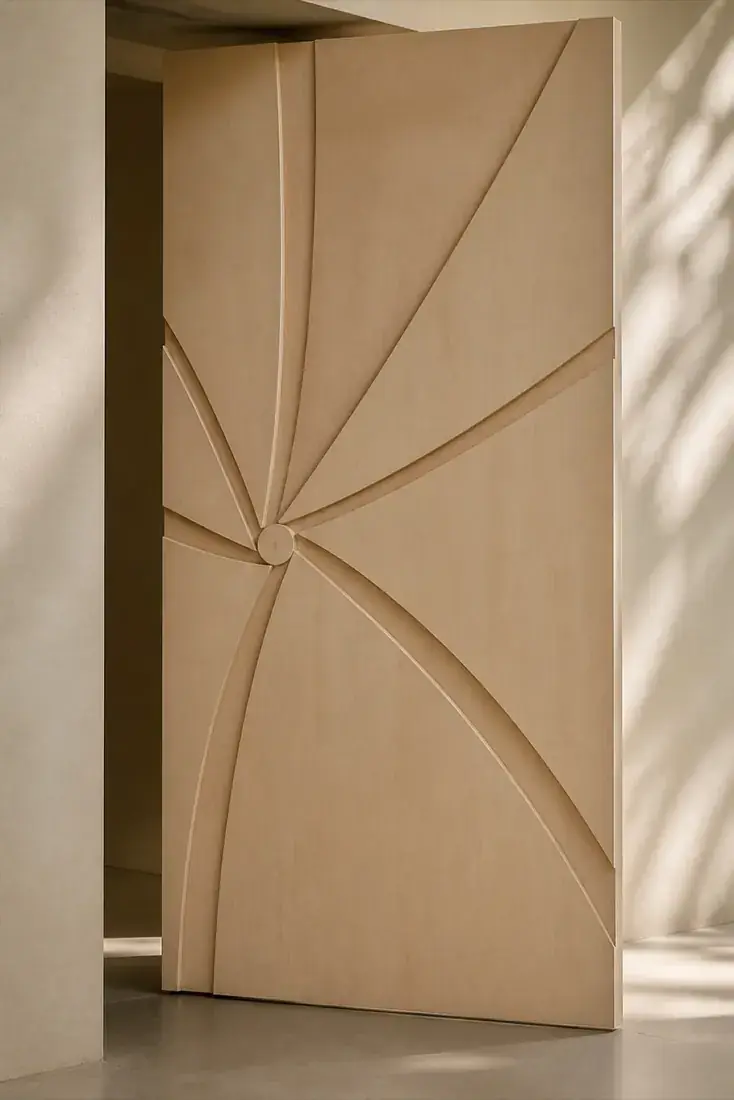 Aster — Off-centre five-arm starburst door