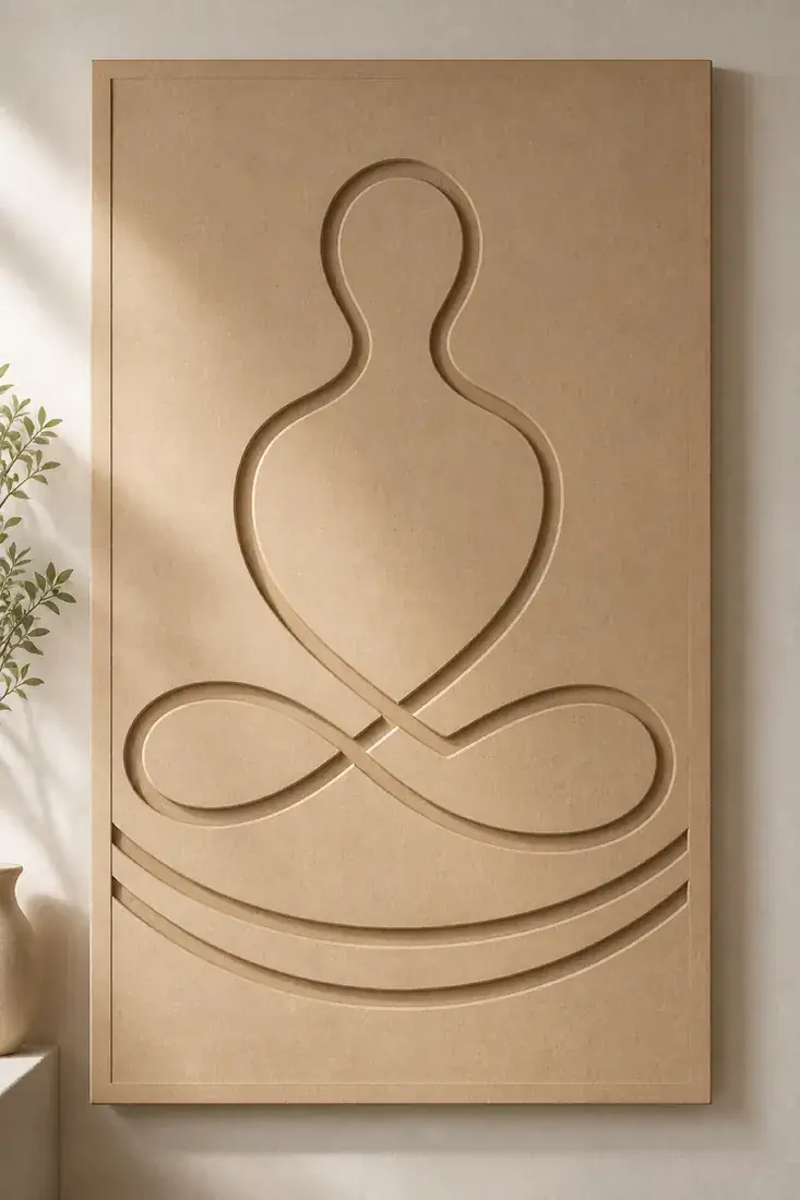 Nirva — Continuous-line meditation relief
