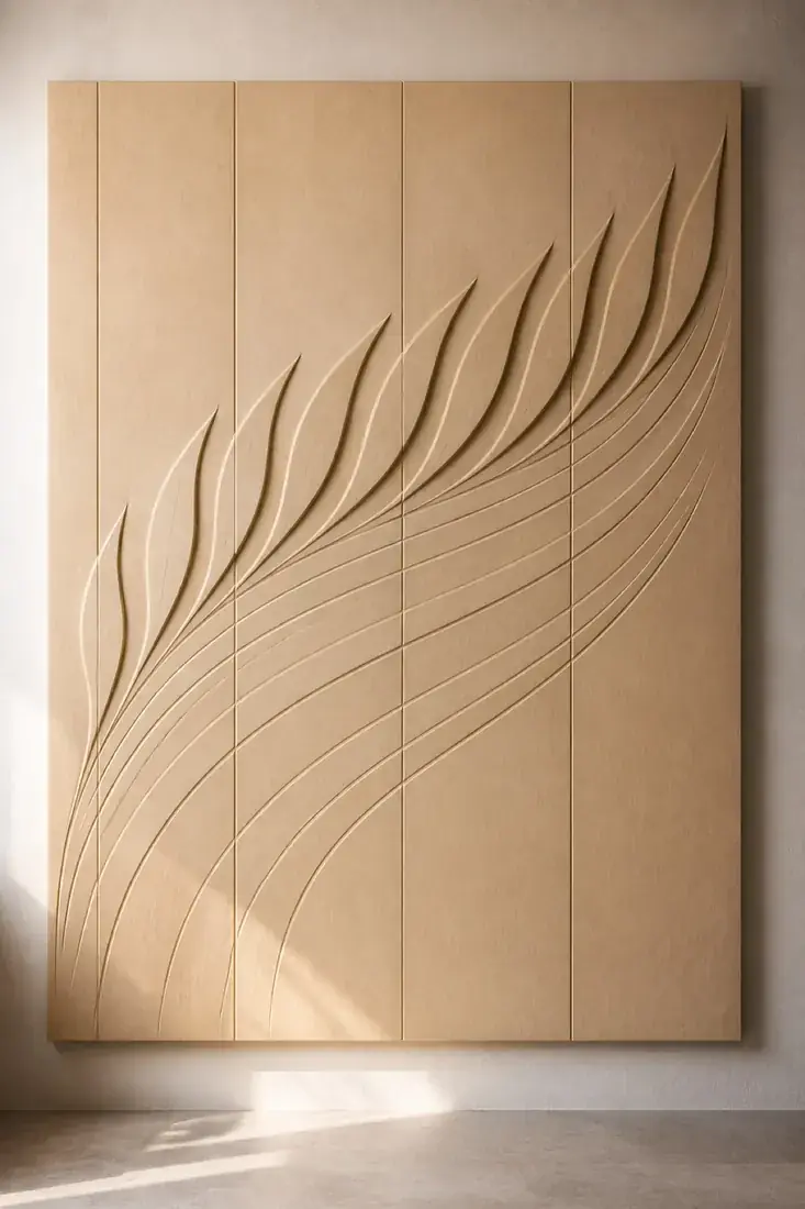 Zephyr — Wind-swept leaf and wake-line relief