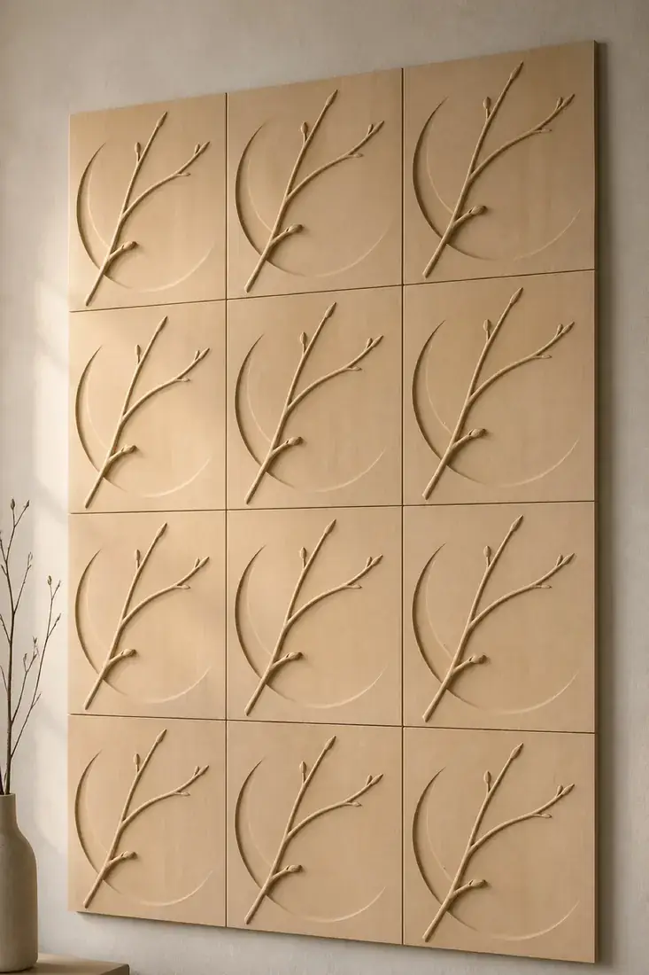 Morrow — Branch and crescent relief artwork