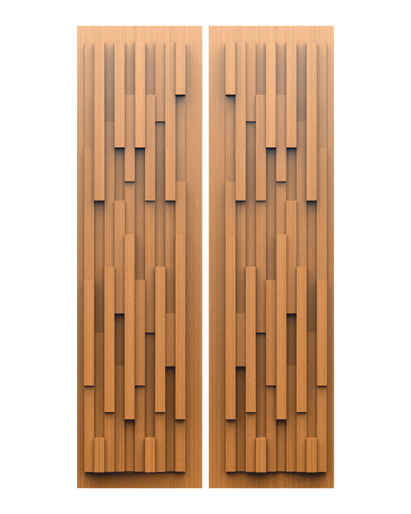 Staggered Slat Double Door — Double entrance doors