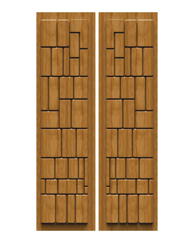 Offset Block Double Door — Double entrance doors