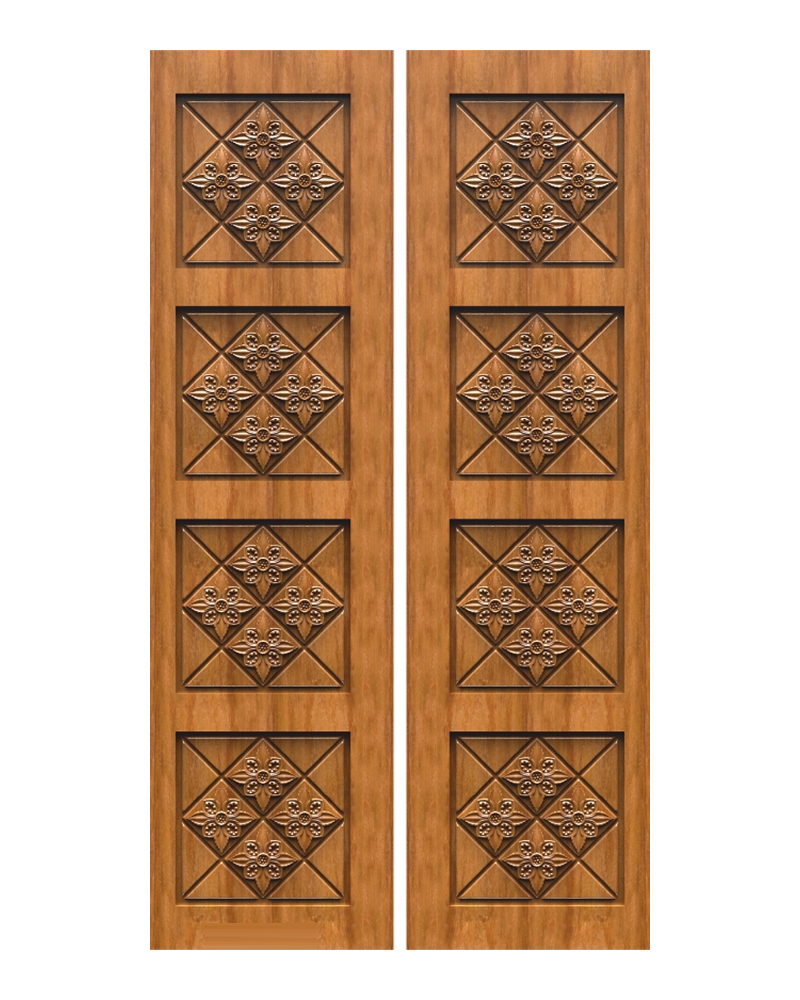 Diamond Panel Double Door — Double entrance doors
