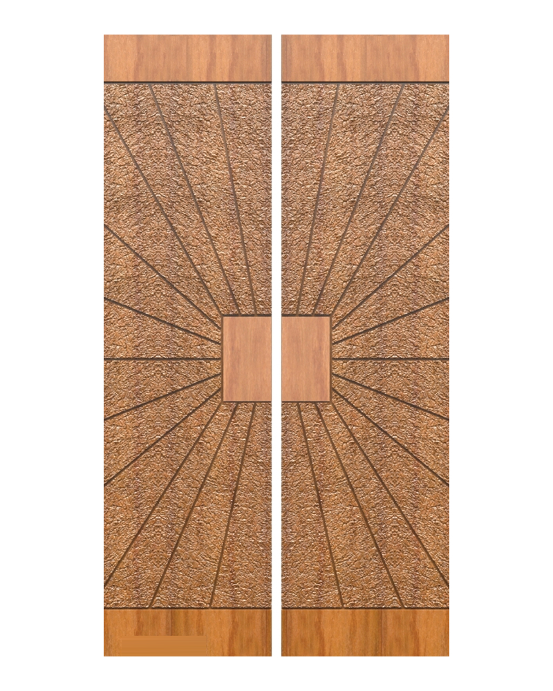 Linear Sunburst Double Door — Double entrance doors