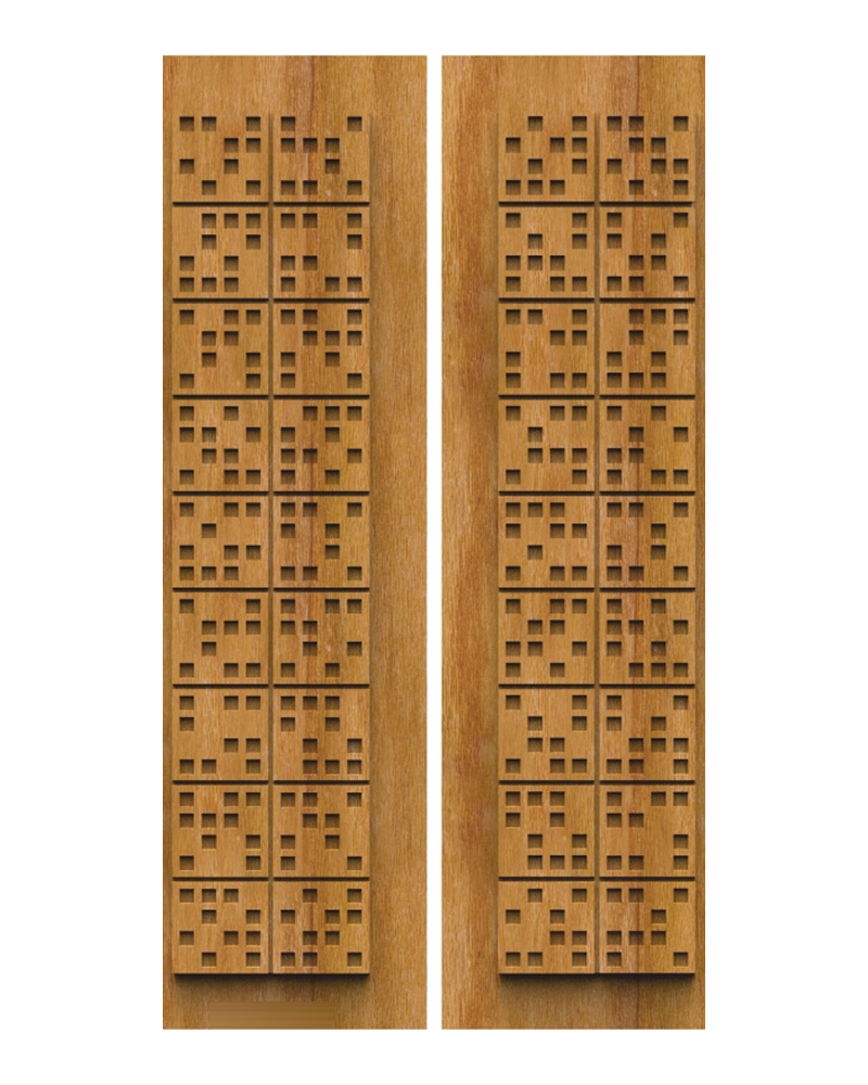 Square Mosaic Double Door — Double entrance doors