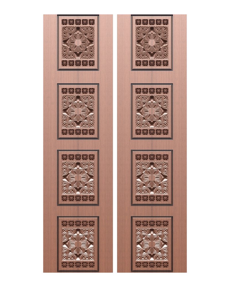 Ornamental Panel Double Door — Double entrance doors