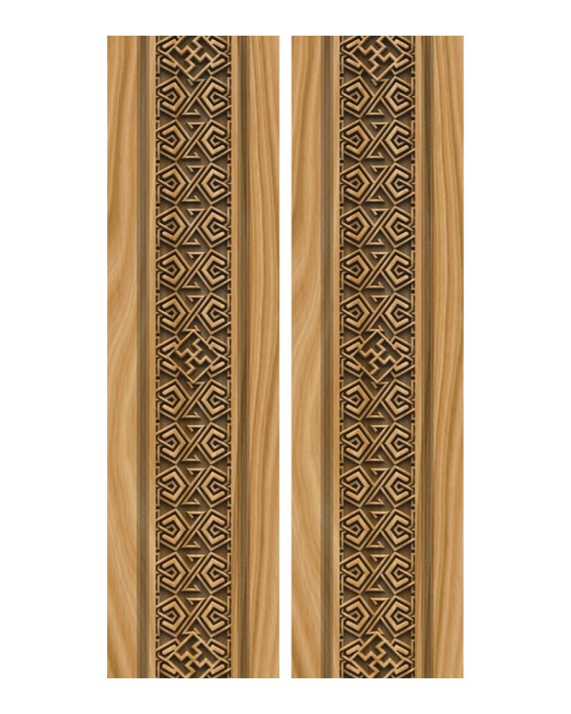 Scroll Ribbon Double Door — Double entrance doors
