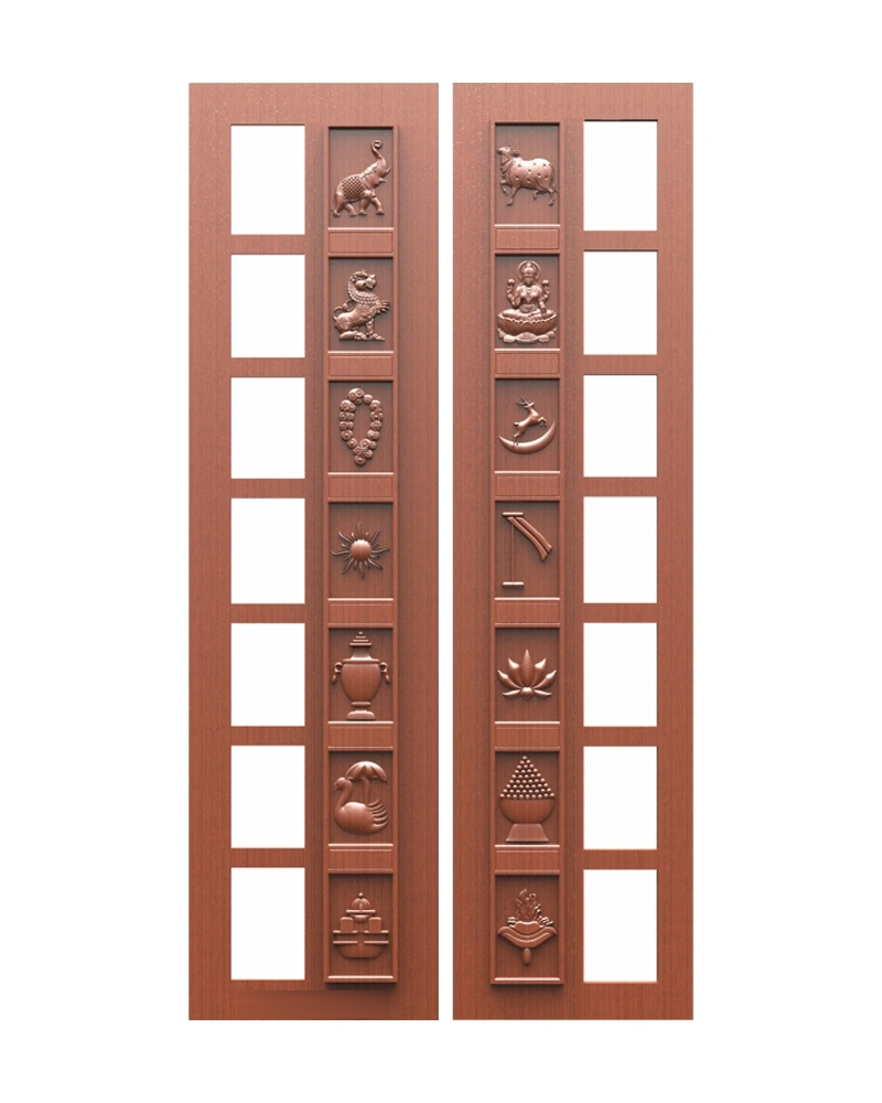Symbol Panel Pooja Doors — Pooja doors