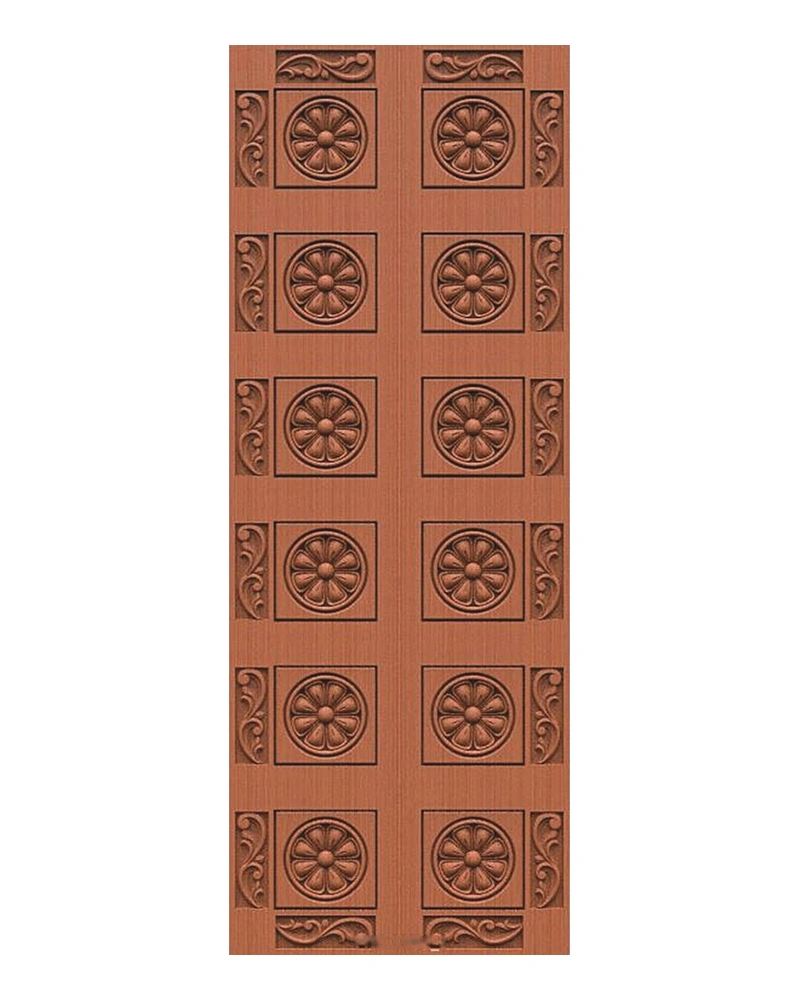 Wheel Motif Temple Door - decorative design reference IB-0273
